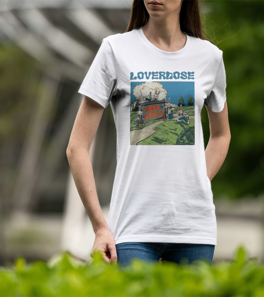 Loverdose Awal Cerita Rabbits Painting Sign T-Shirt