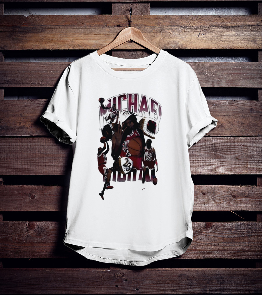 Michael Jordan Bulls Number 23 Iconic Basketball Collage T-Shirt