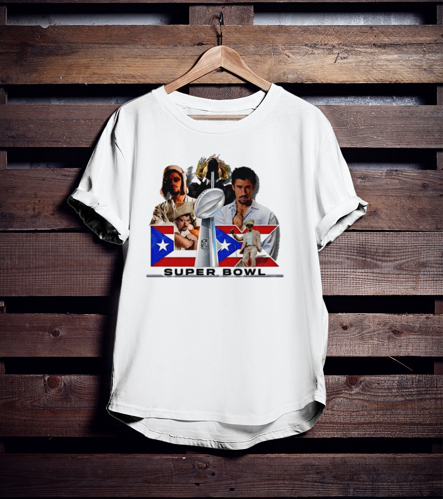 Bad Bunny Super Bowl 2026 Puerto Rican Flag NFL Halftime Show T-Shirt