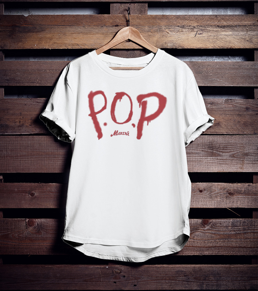 P.O.P. Marina Red Text Style T-Shirt