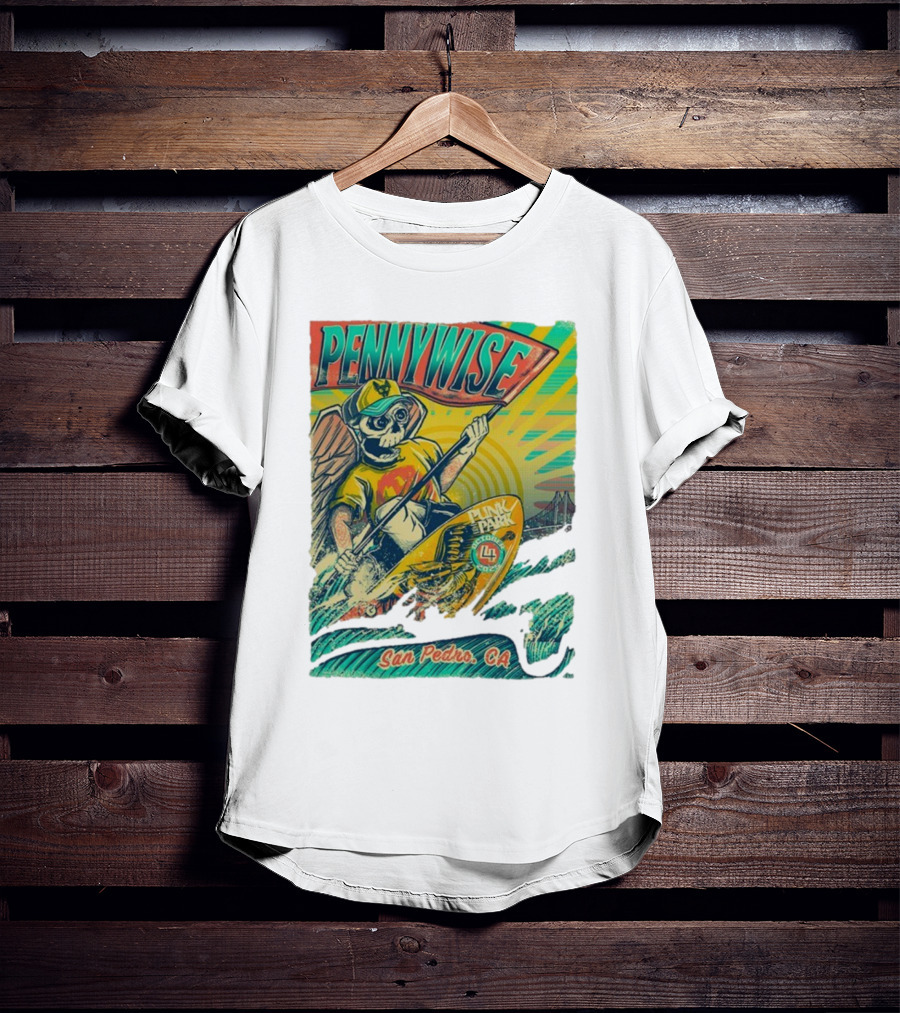 Pennywise Skeleton Surf Punk In The Park October 4 2025 San Pedro CA T-Shirt