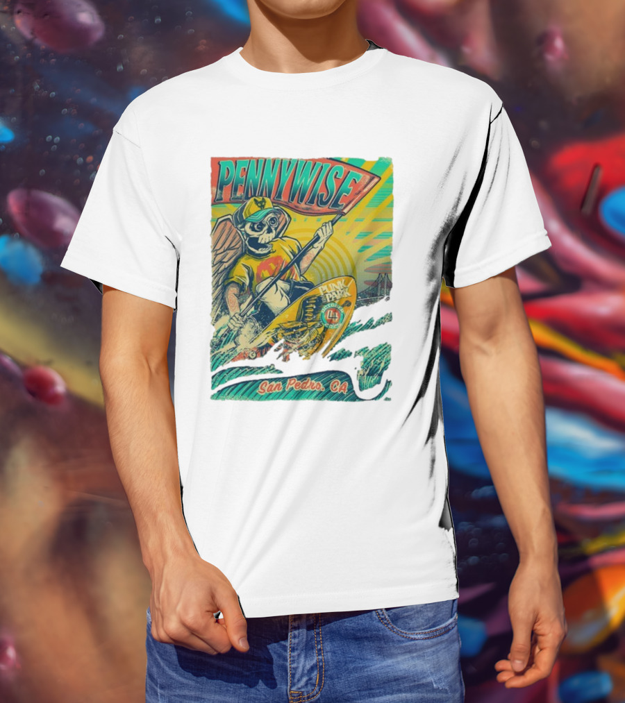 Pennywise Skeleton Surf Punk In The Park October 4 2025 San Pedro CA T-Shirt