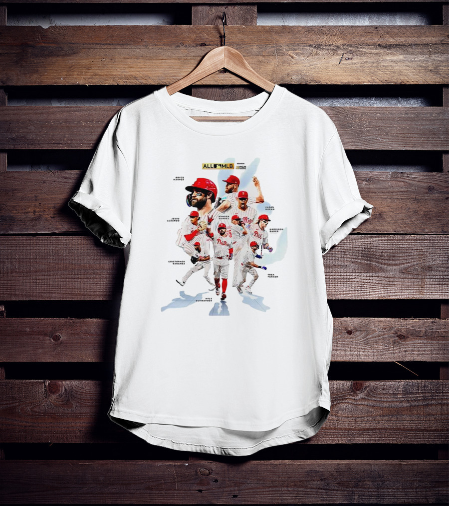 Philadelphia Phillies All MLB Nine Nominees Featuring Bryce Harper Zack Wheeler Trea Turner T-Shirt
