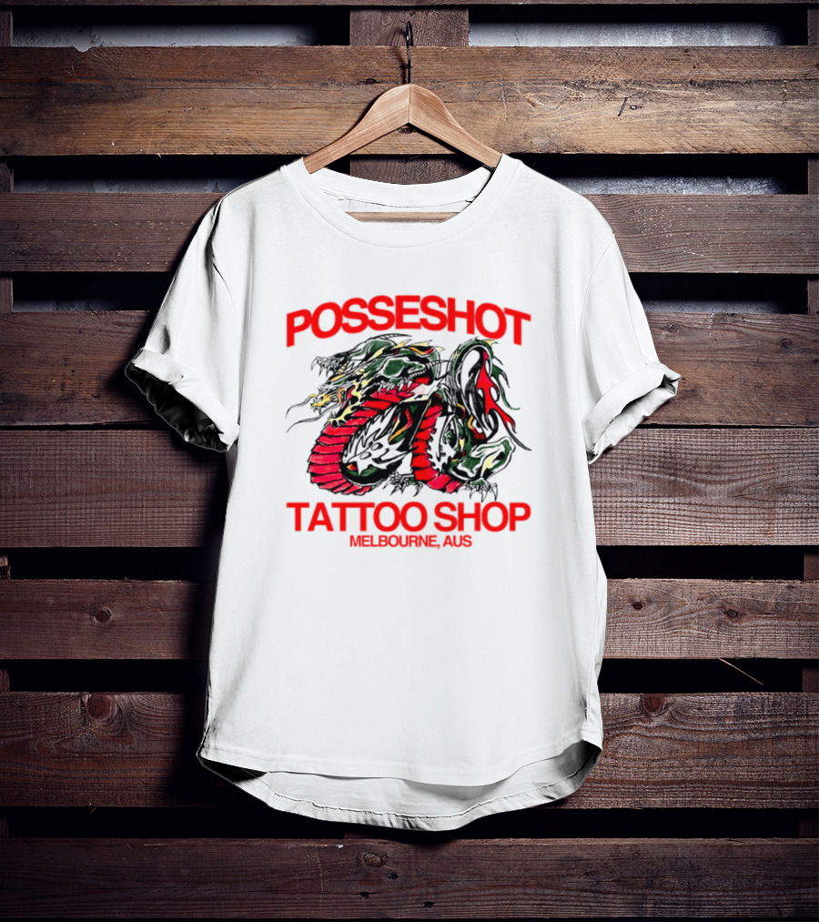 Posseshot Tattoo Shop Melbourne Aus Dragon Art T-Shirt
