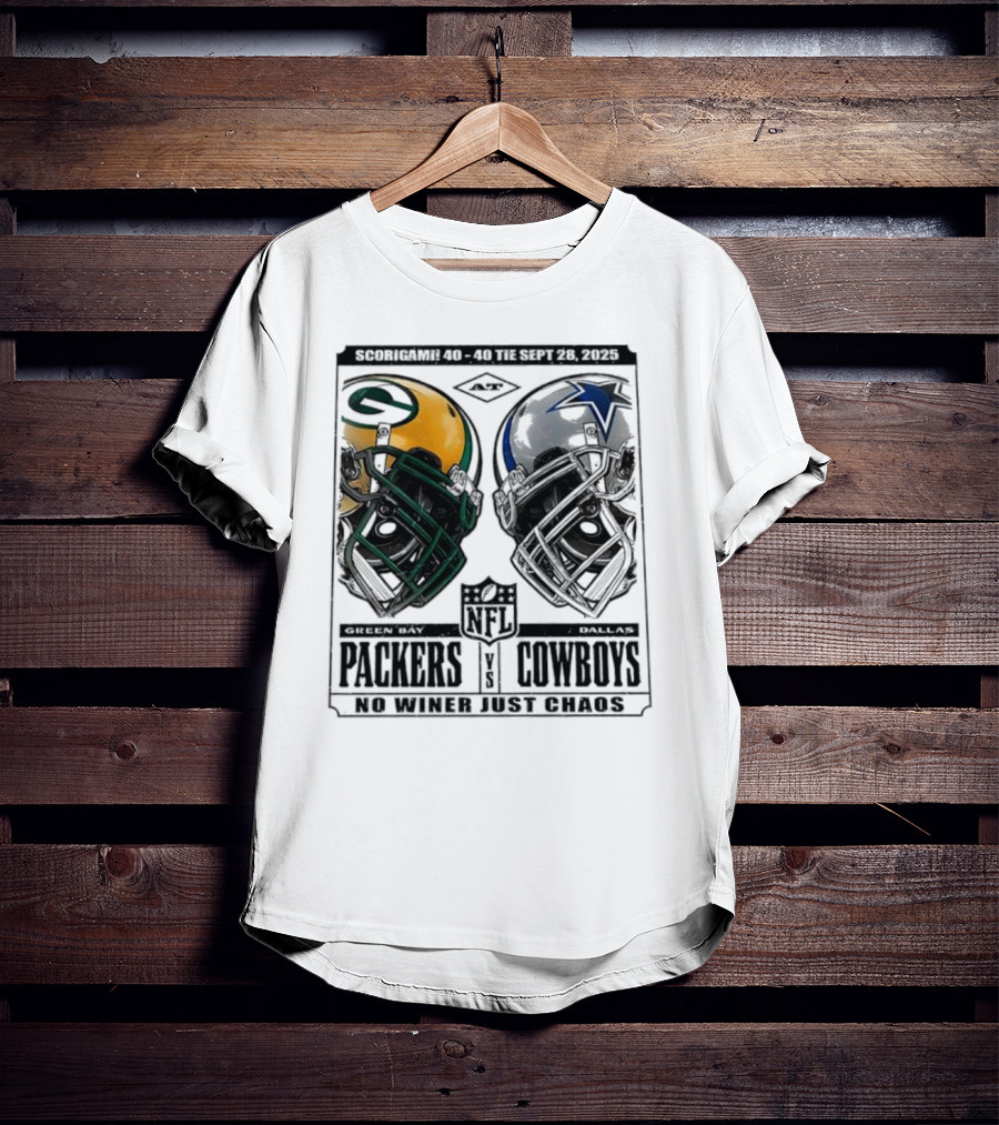 Scorigami 40-40 Green Bay Packers Vs Dallas Cowboys No Winner Chaos Sept 28 2025 NFL T-Shirt