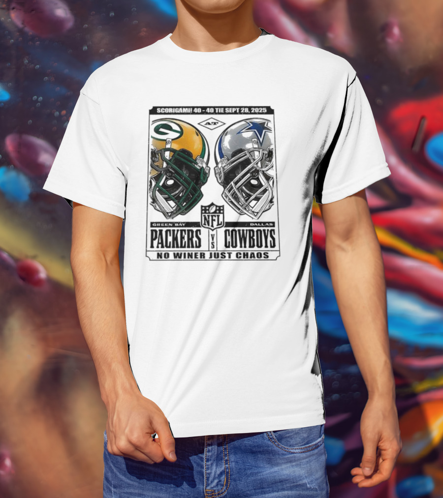 Scorigami 40-40 Green Bay Packers Vs Dallas Cowboys No Winner Chaos Sept 28 2025 NFL T-Shirt