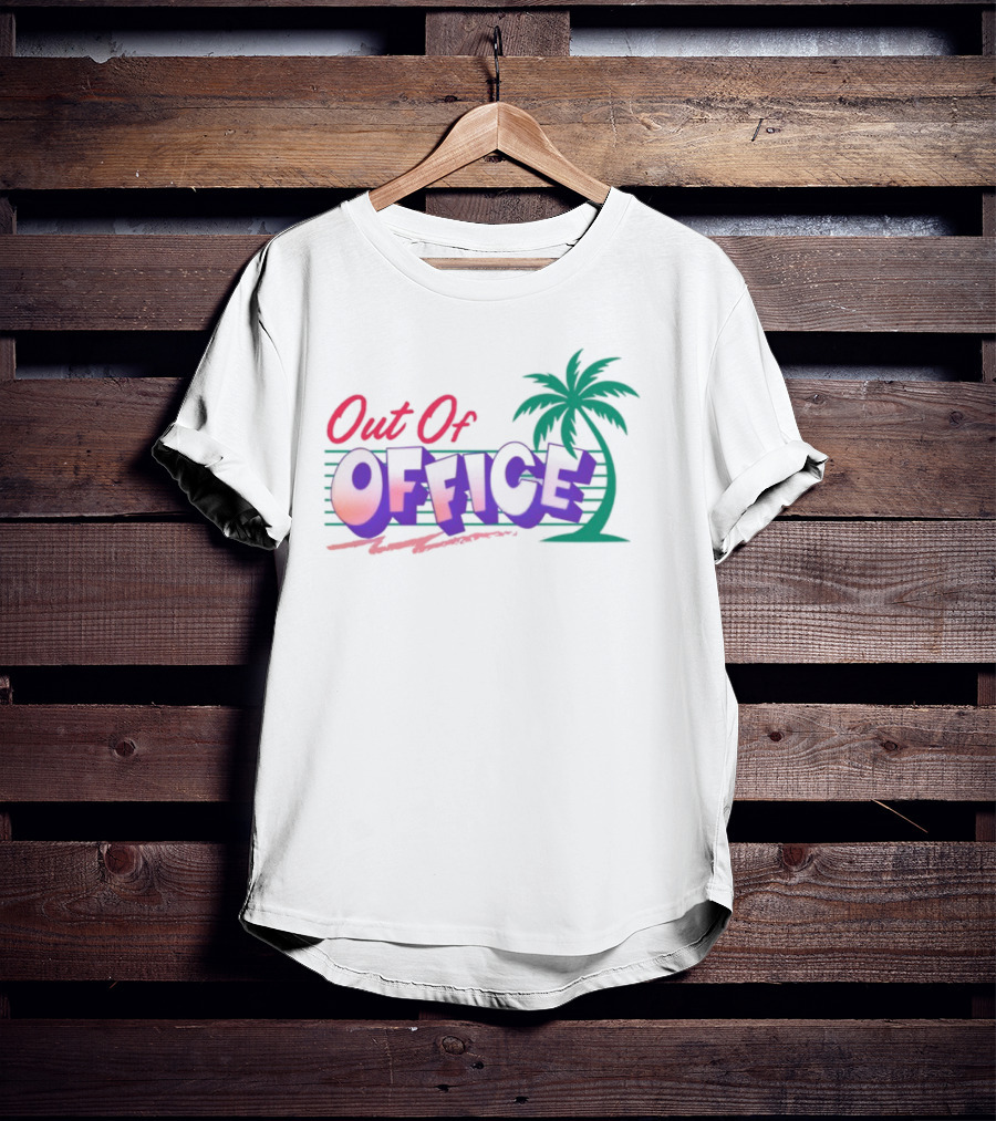 Out Of Office Tropical Palm Tree Retro Style T-Shirt