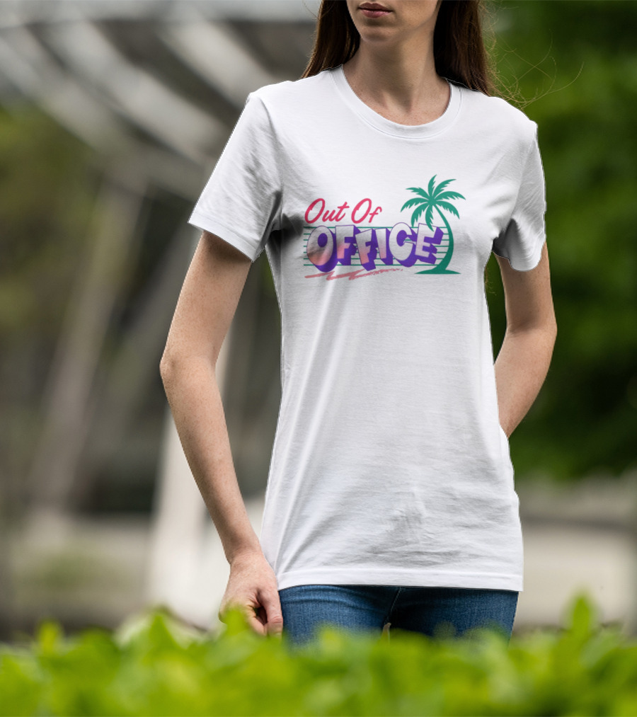 Out Of Office Tropical Palm Tree Retro Style T-Shirt