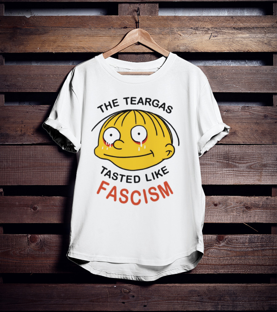 The Teargas Tasted Like Fascism Yellow Cartoon Face T-Shirt