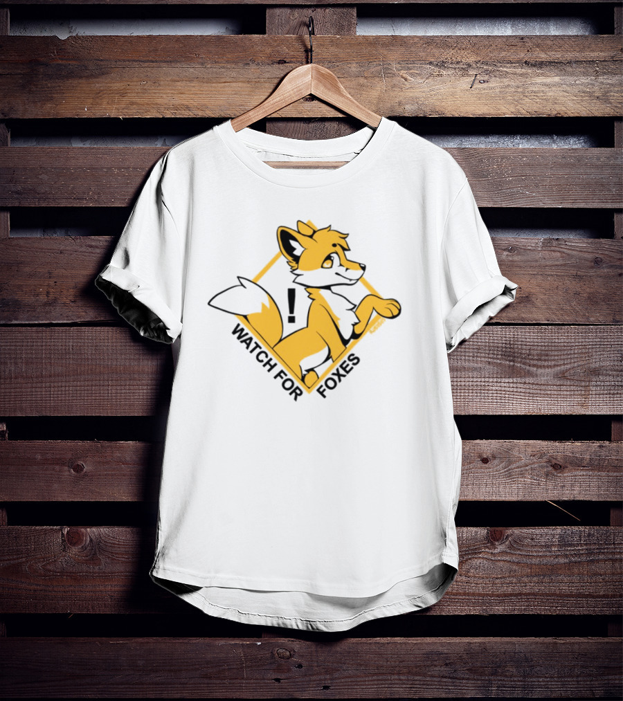 FOR FOXES YELLOW AND BLACK FOX ILLUSTRATION T-Shirt
