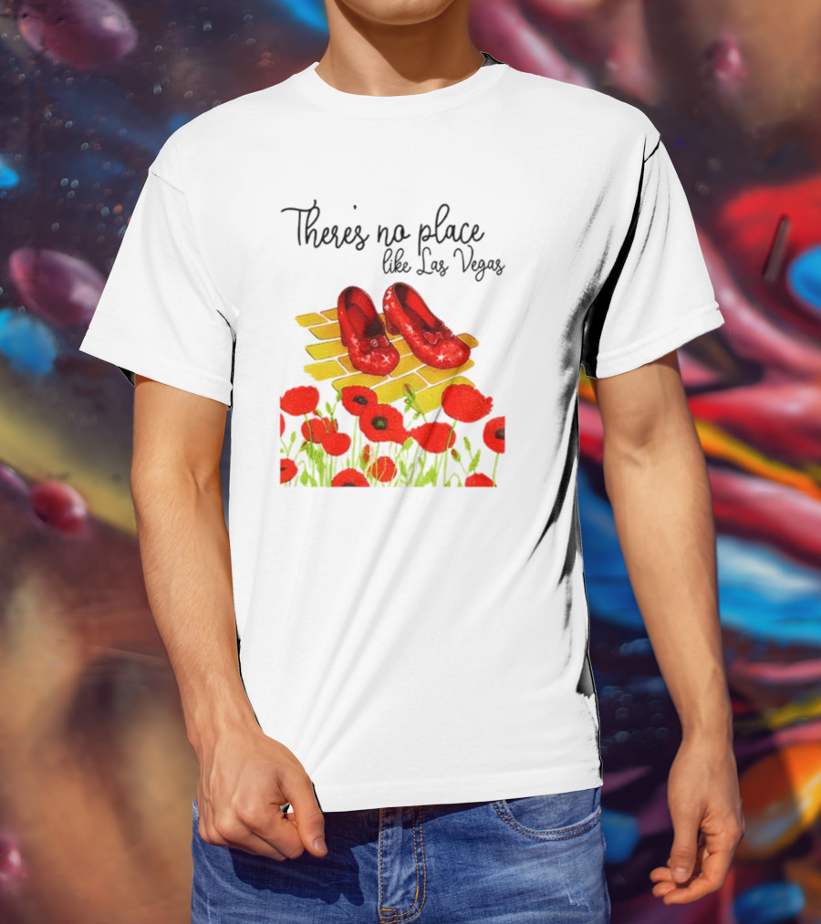 Wizard Of Oz Ruby Slippers Yellow Brick Road Poppies Las Vegas Magic T-Shirt