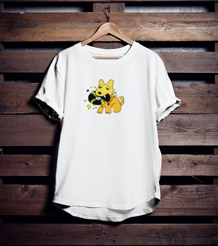 Yellow Jasper Dog With Cosmic Black Cat T-Shirt