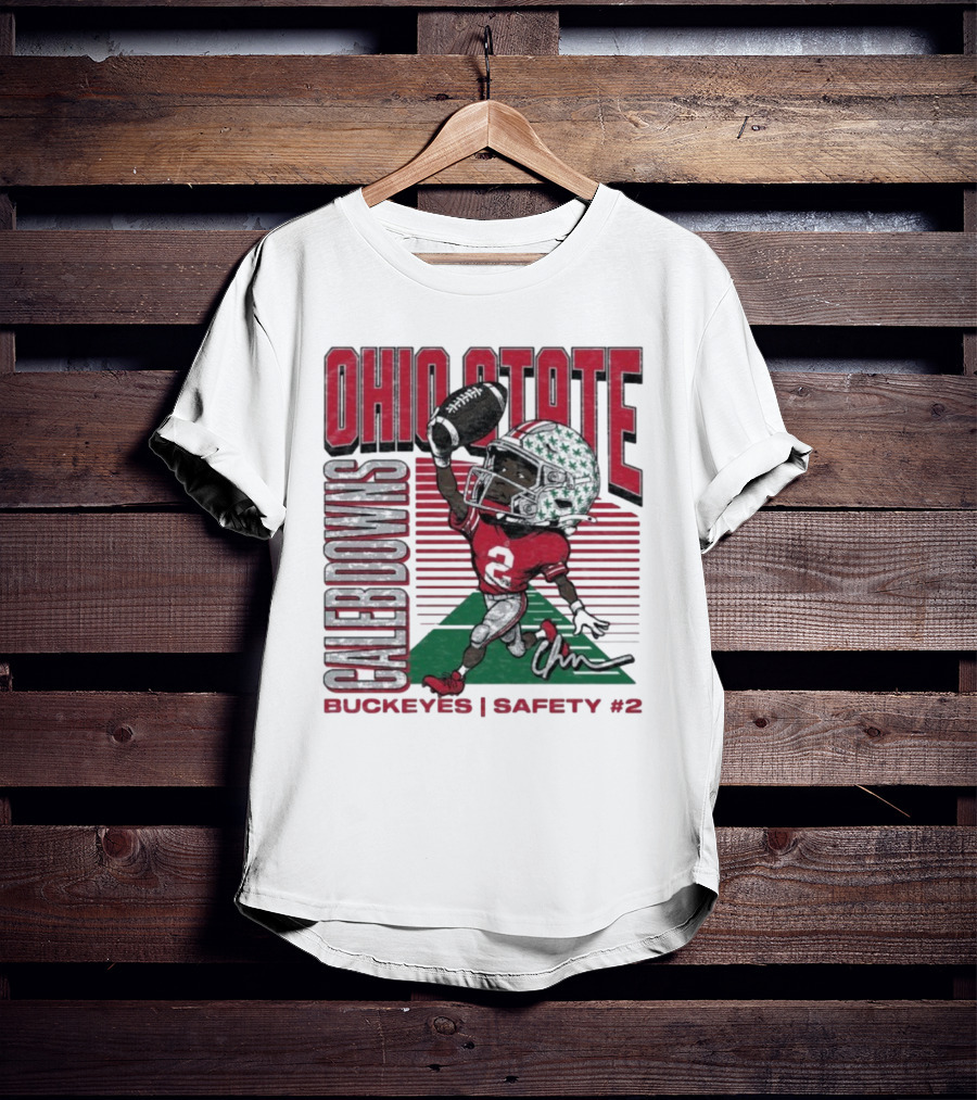 Ohio State Caleb Downs Buckeyes Safety Caricature #2 T-Shirt