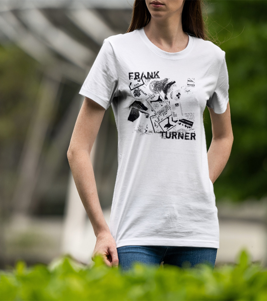 Frank Turner The Next 10 Years Black Rose And Music Collage T-Shirt