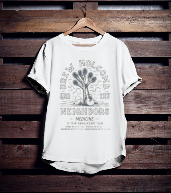 Drew Holcomb And The Neighbors Medicine 10th Anniversary Tour 2025 Tree Design T-Shirt