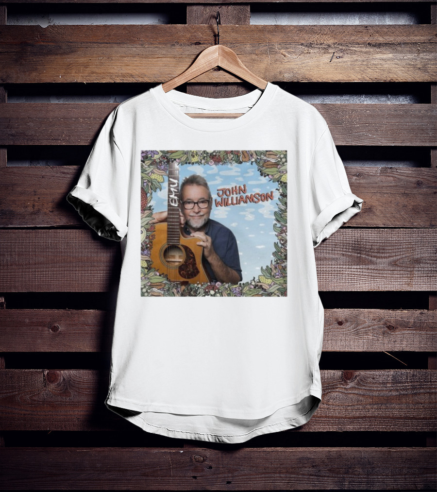 John Williamson EMU Guitar Ausmusic Floral Border T-Shirt