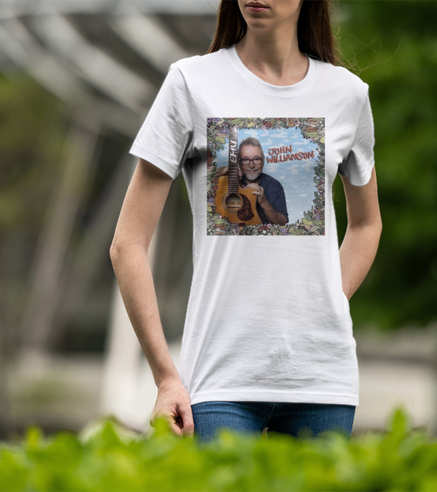 John Williamson EMU Guitar Ausmusic Floral Border T-Shirt