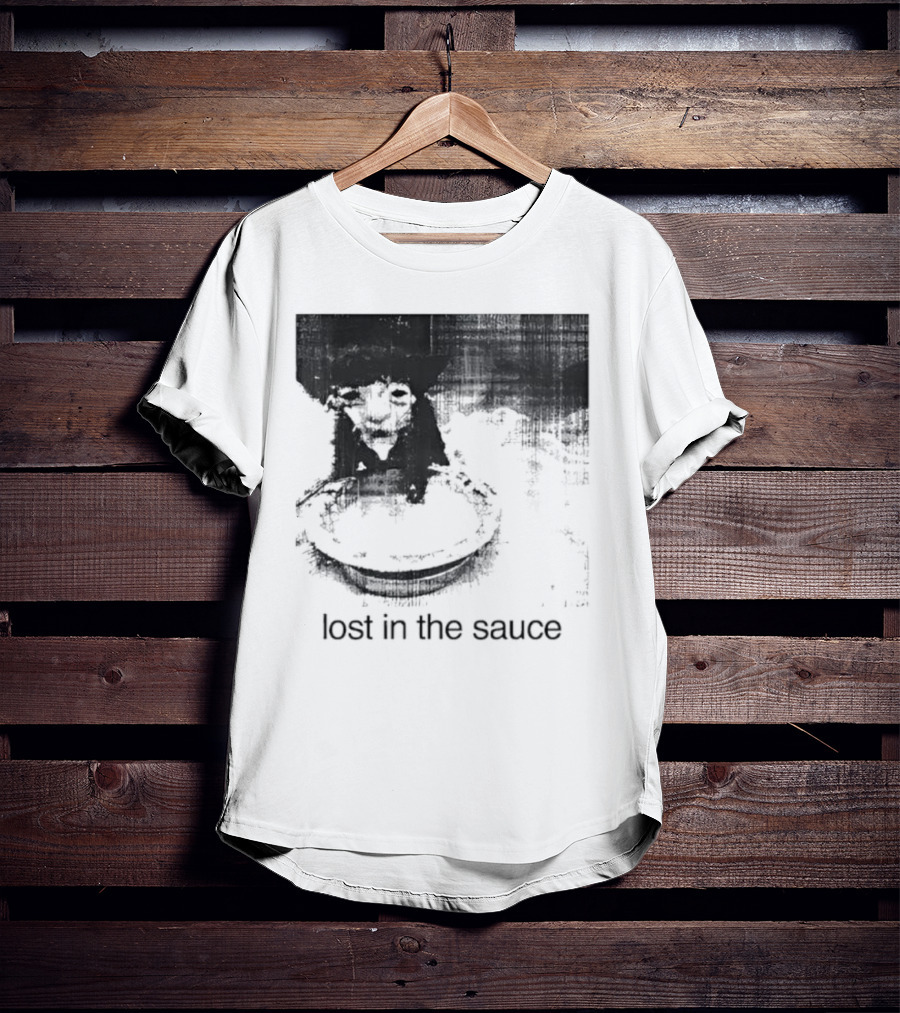 Lost In The Sauce Cat Image With Text T-Shirt