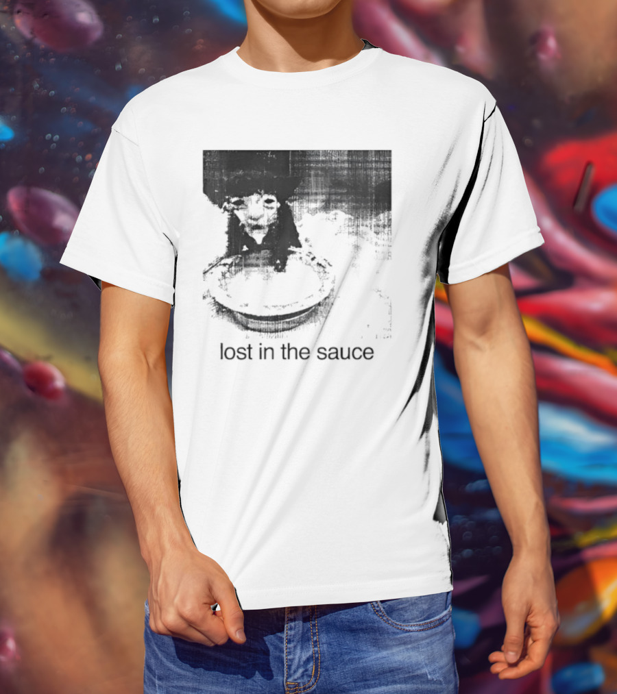 Lost In The Sauce Cat Image With Text T-Shirt