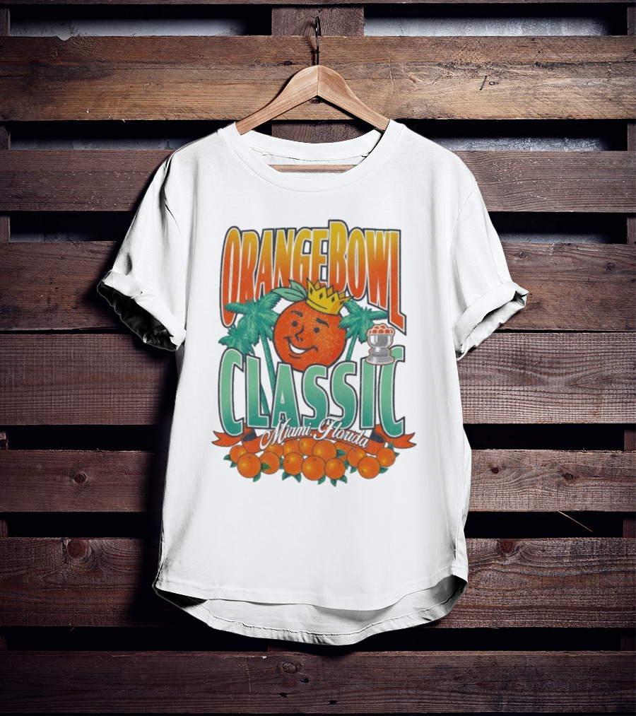 Orange Bowl Classic Miami Florida Vintage Football Champion Logo T-Shirt