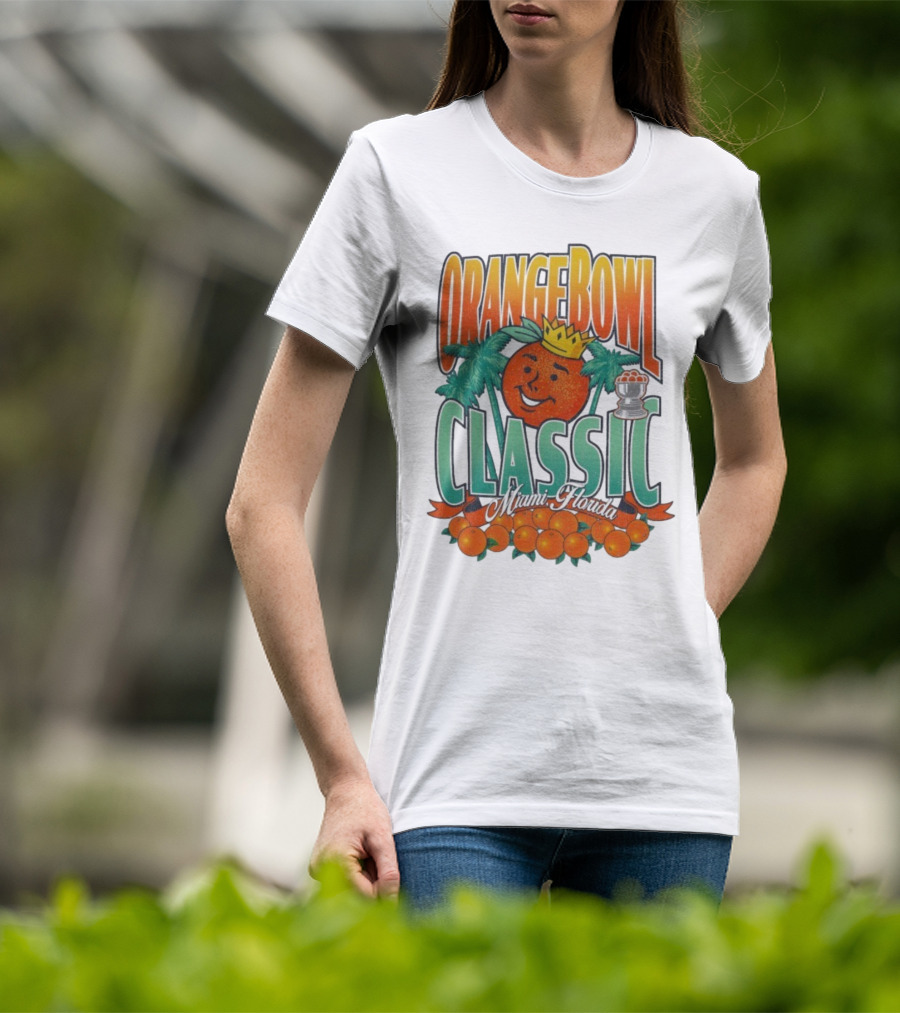Orange Bowl Classic Miami Florida Vintage Football Champion Logo T-Shirt