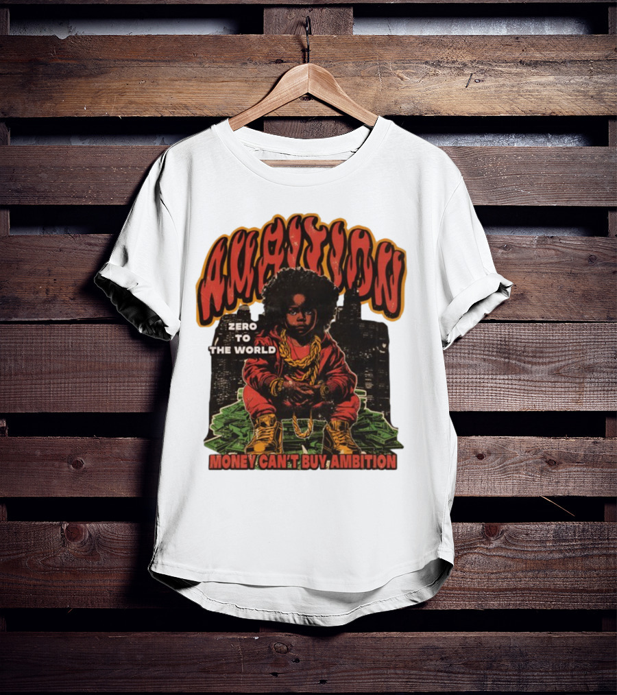 Ambition Zero To The World Money Can't Buy Ambition Golden Chains And City Skyline T-Shirt