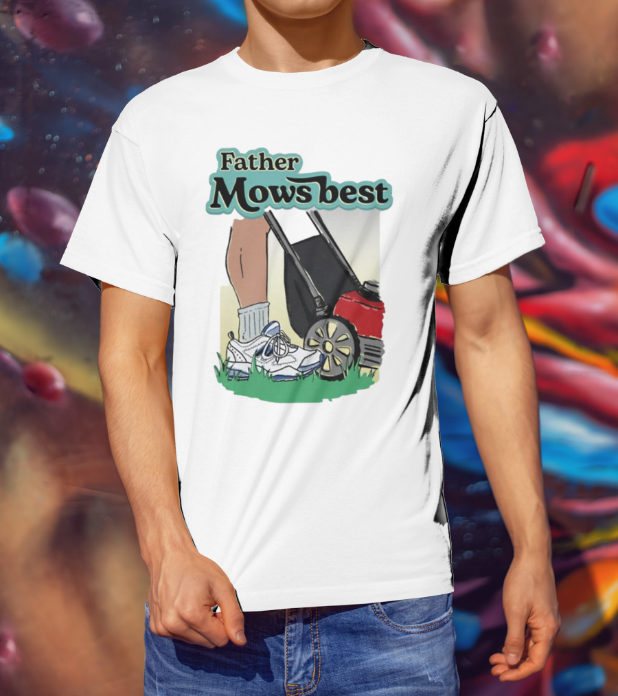 Father Mows Best Emotionalclub Lawn Mower Sneaker Style T-Shirt