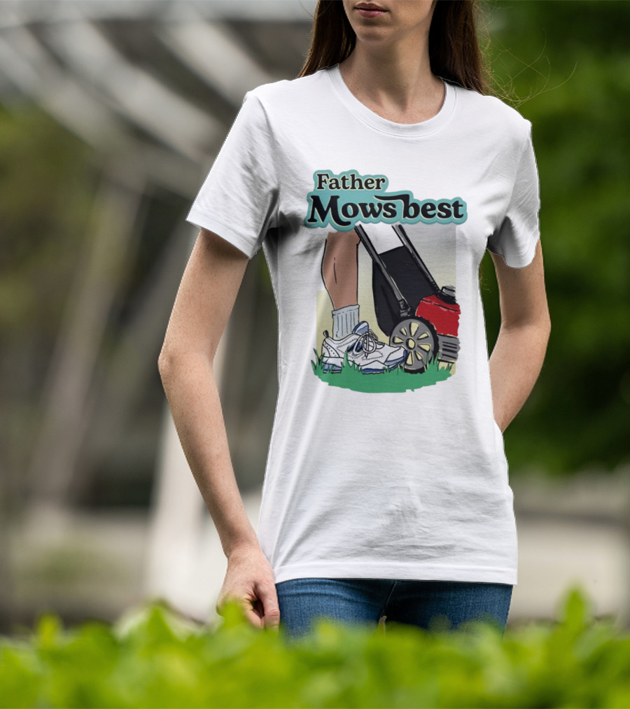 Father Mows Best Emotionalclub Lawn Mower Sneaker Style T-Shirt