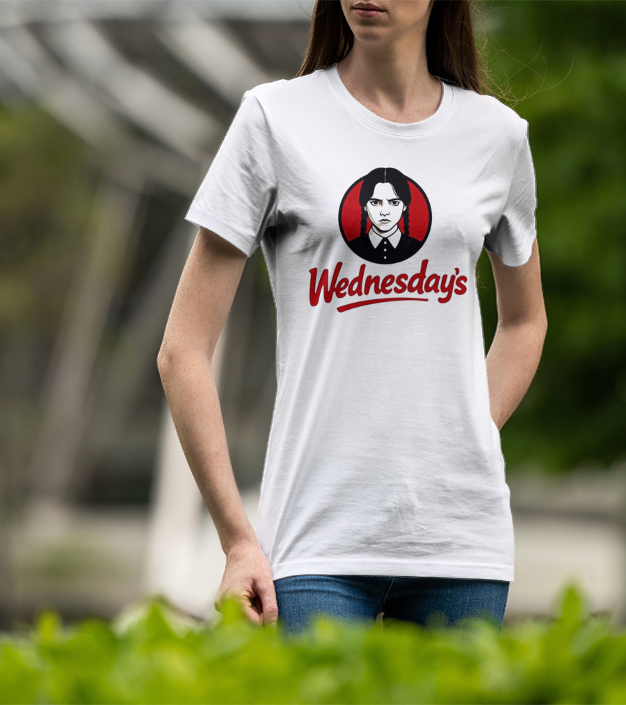 Jenna Ortega Wednesday's Parody Red Circle Graphic T-Shirt