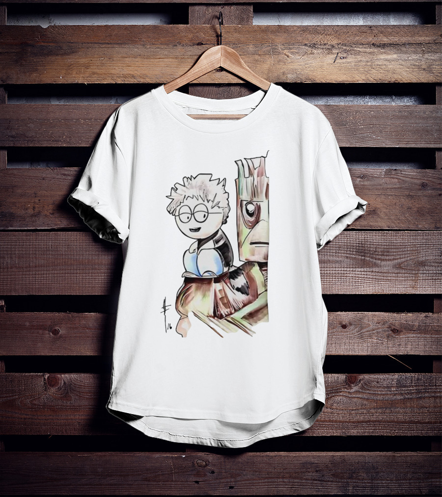 Kyle Broflovski And Groot Cartoon Mashup Fan Art South Park Guardians Of The Galaxy Crossover T-Shirt