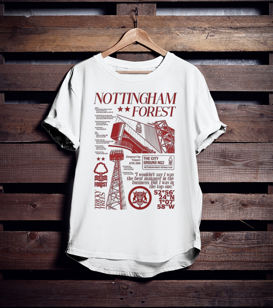 Nottingham Forest Premier League City Ground Nottinghamshire Football Club T-Shirt