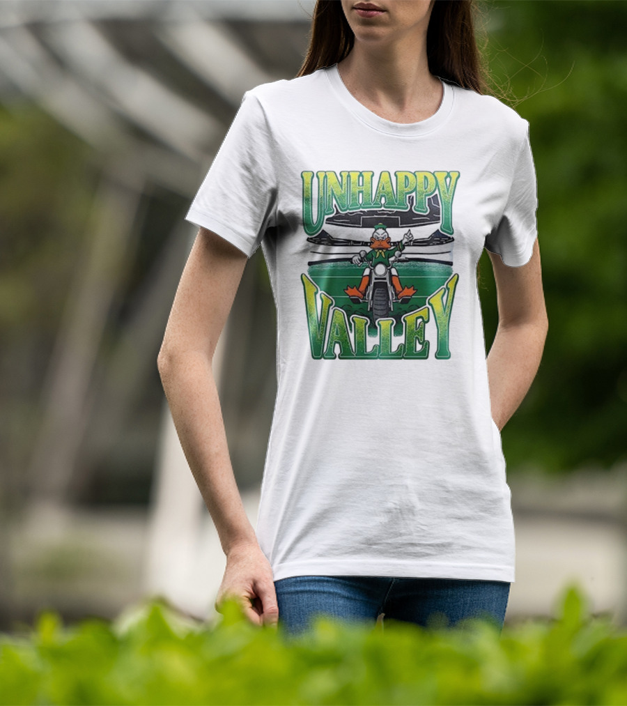 Oregon Ducks Unhappy Valley Mascot Motorcycle Rider T-Shirt