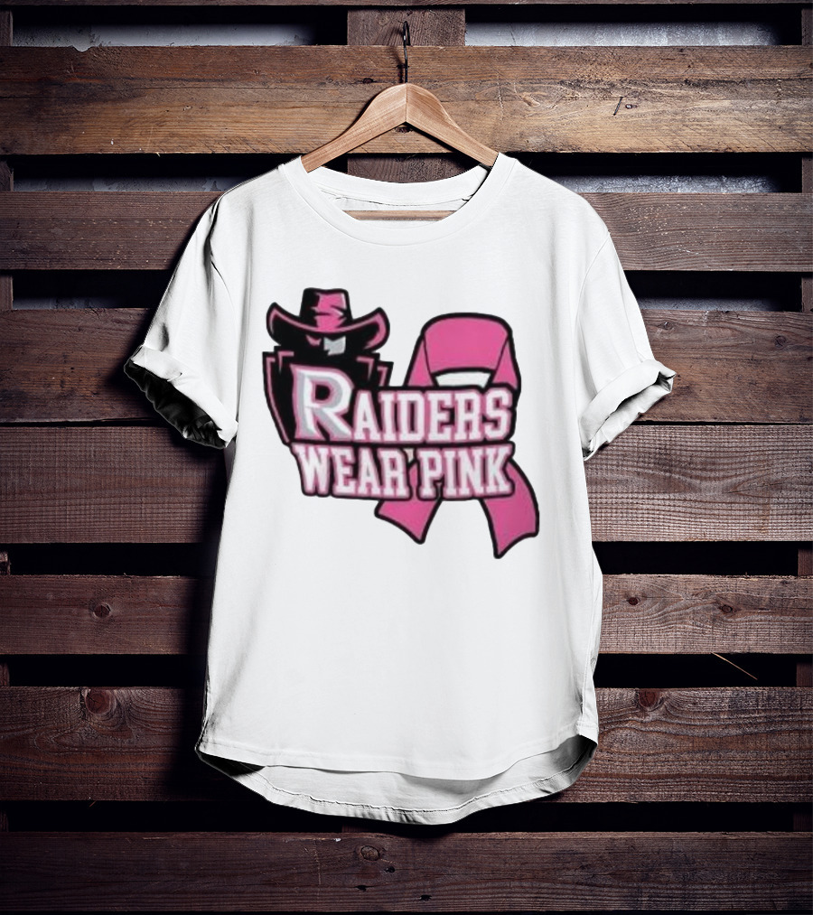 Raiders Wear Pink Breast Cancer Awareness Power Ribbon T-Shirt