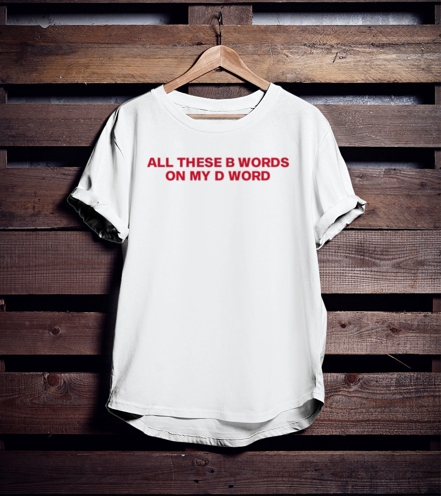 All These B Words On My D Word Funny Phrase T-Shirt