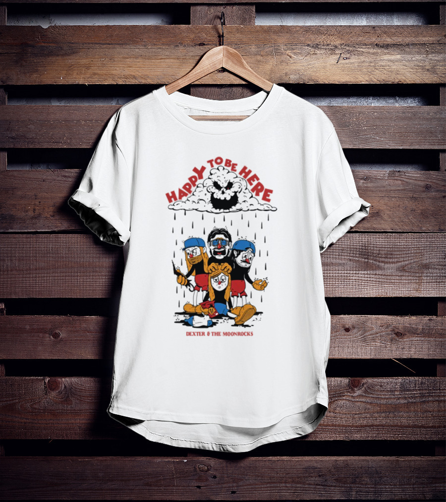 Dexter & The Moonrocks Happy To Be Here Blue And Red Outfits T-Shirt