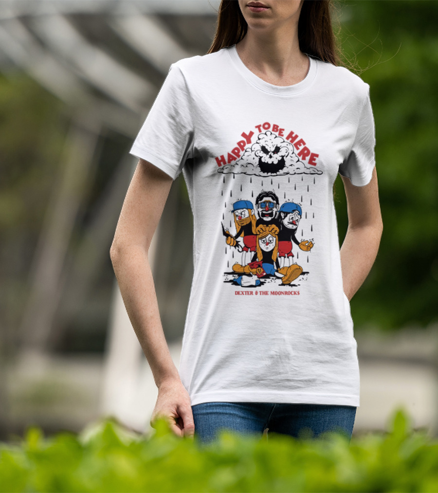 Dexter & The Moonrocks Happy To Be Here Blue And Red Outfits T-Shirt