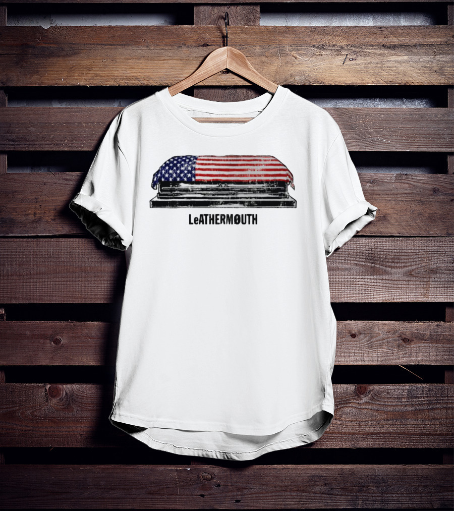 Leathermouth American Flag Coffin T-Shirt