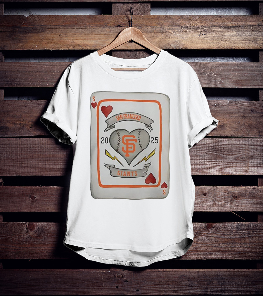 San Francisco Giants Baseball Card Heart 2025 Tiny Turnip Collaboration T-Shirt