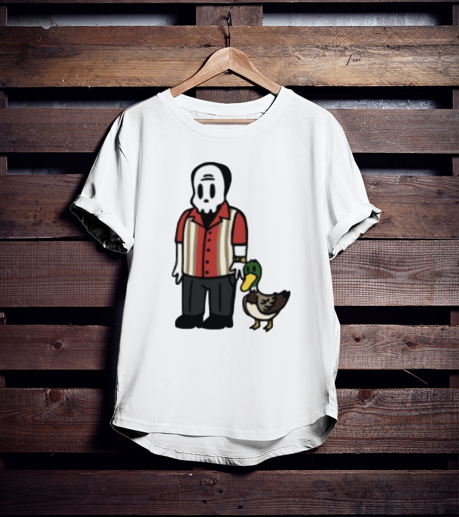 Warren Lotas Skull Character With Duck Companion Bowling Style Outfit T-Shirt