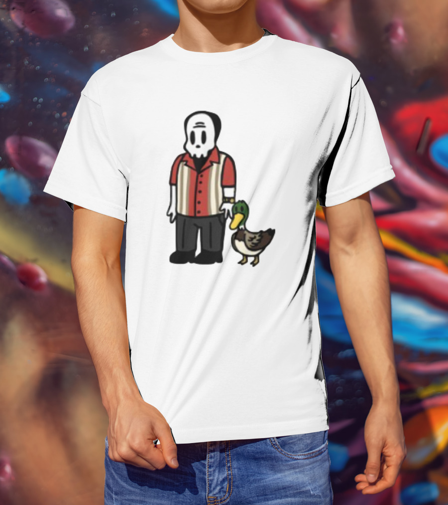 Warren Lotas Skull Character With Duck Companion Bowling Style Outfit T-Shirt