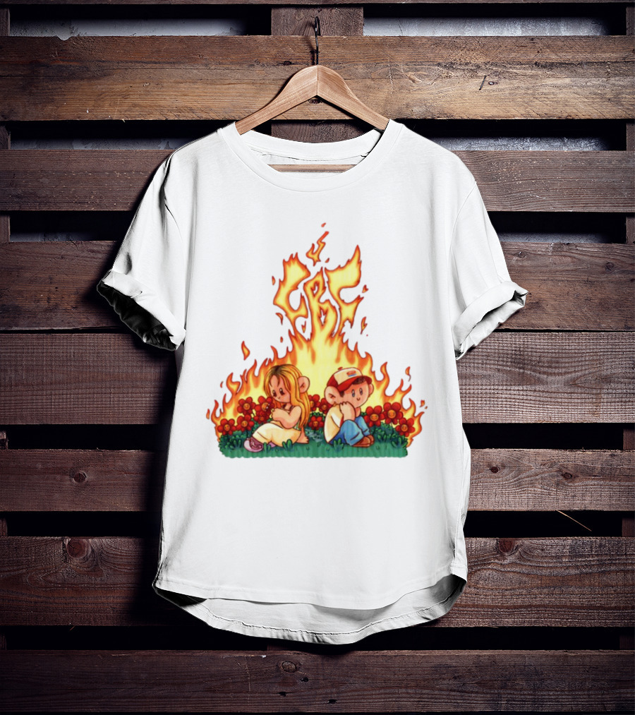 Fireball Friday Love Is Comic Characters With Fiery Background T-Shirt