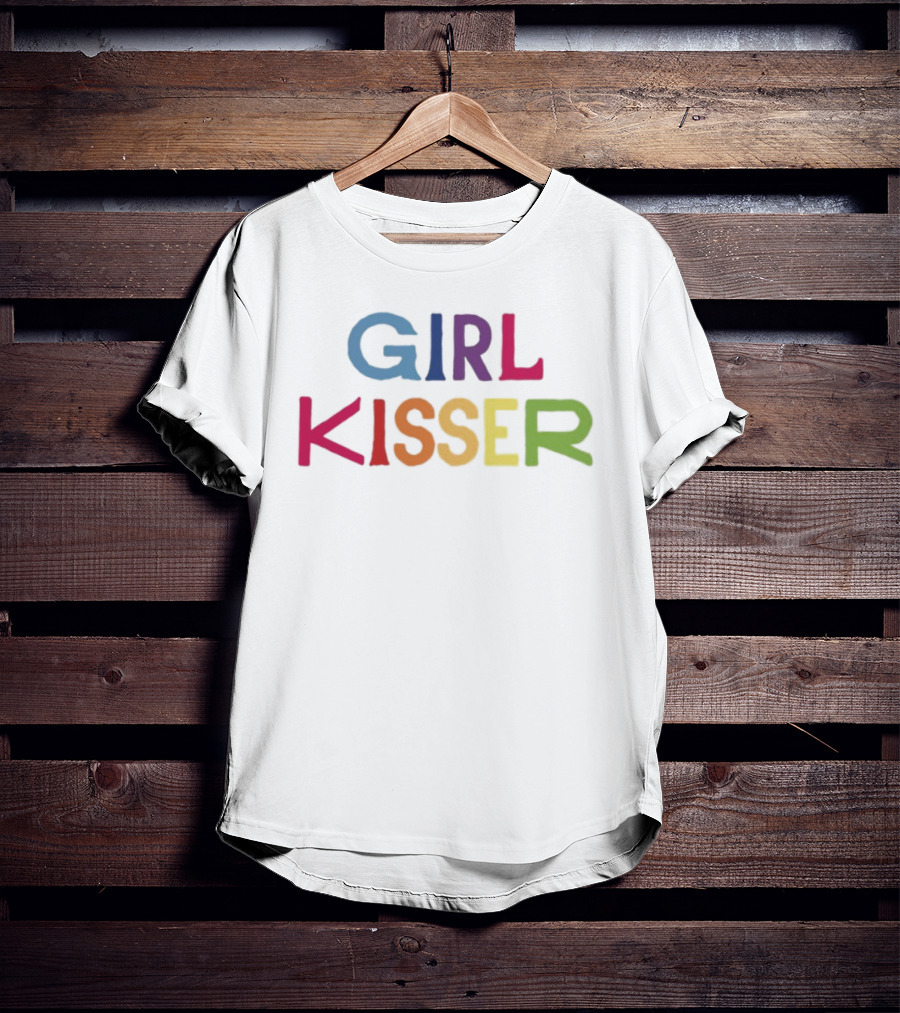 Rainbow Pride Girlinred Girl Kisser LGBTQ+ Bold Statement T-Shirt