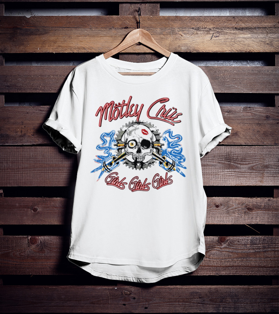 Mötley Crüe Vintage Spark Plug Girls Girls Girls T-Shirt