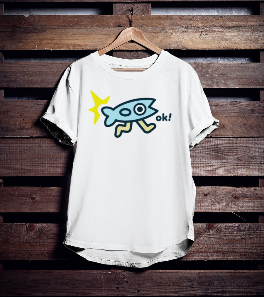 Oksuperday Fish With Legs And Star Icon Ok T-Shirt