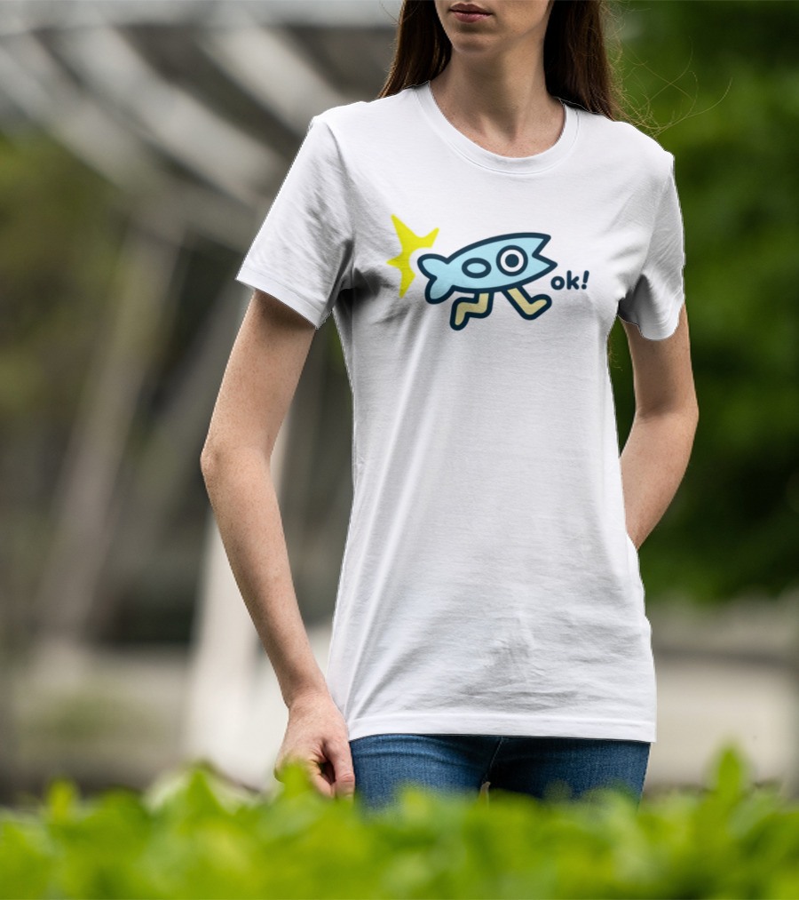 Oksuperday Fish With Legs And Star Icon Ok T-Shirt