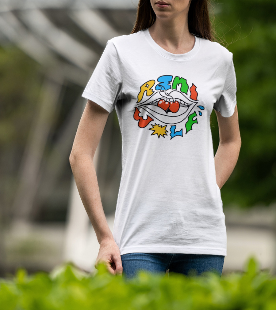 Remi Wolf Cherries Colorful Abstract Text Bright And Playful Style T-Shirt