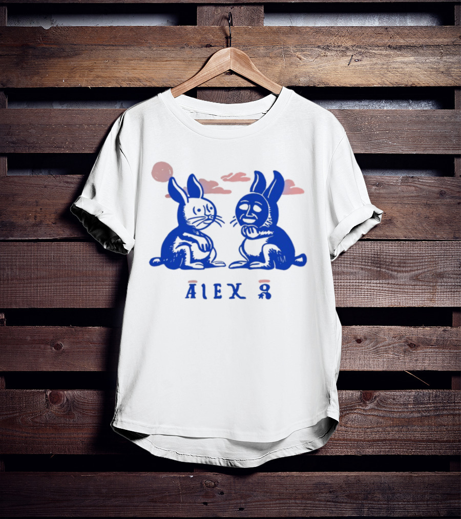 Alex G Rabbit Blue Red Clouds T-Shirt