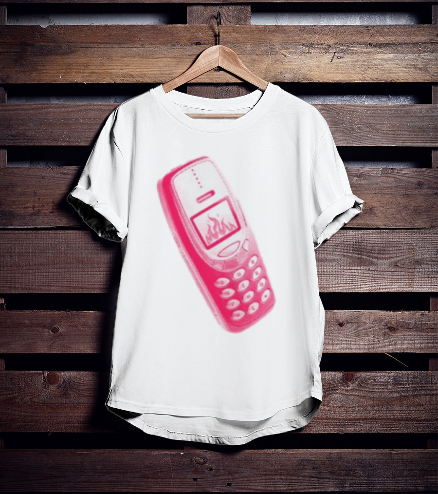 Ben Ellis The Burner Phone Retro Cell Fire Graphic T-Shirt