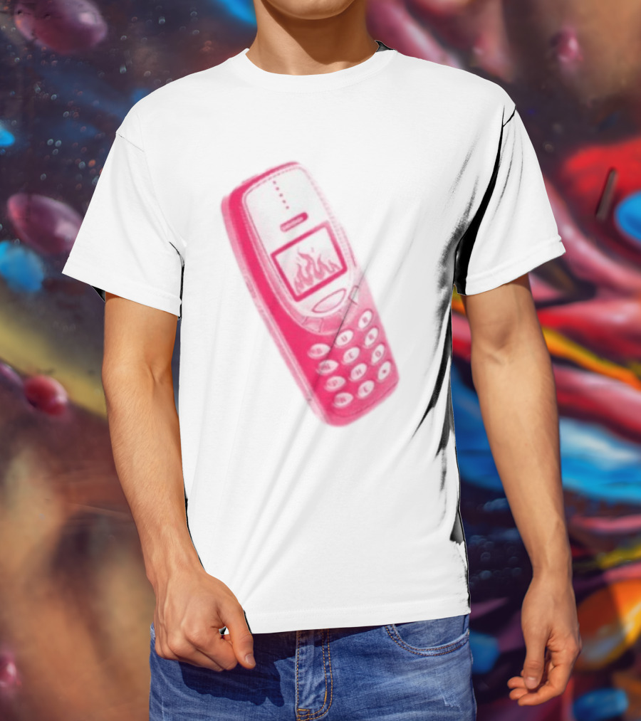 Ben Ellis The Burner Phone Retro Cell Fire Graphic T-Shirt