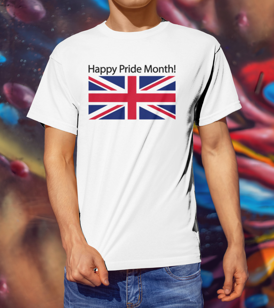 UK Flag Illegalshirts Happy Pride Month American Flag T-Shirt